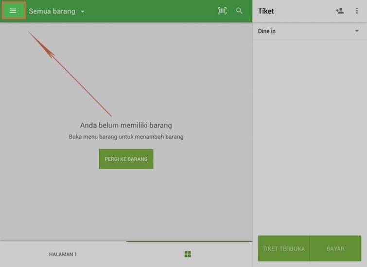 Setelah Anda masuk, tekan tombol ☰ (menu) di sudut kiri atas. Sku