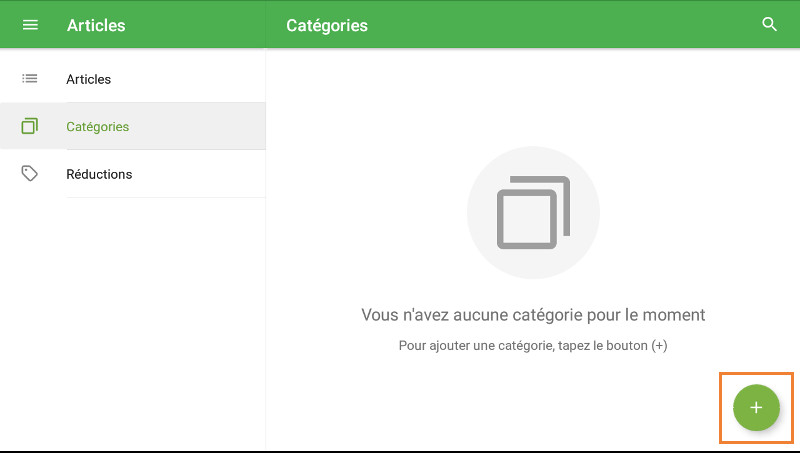 le bouton ajouter&nbsp;Catégories