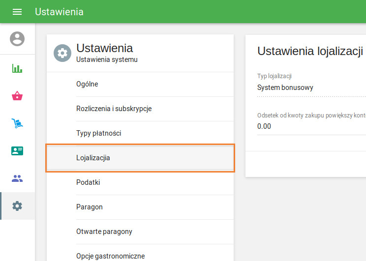 przycisk „Lojalizacjia”