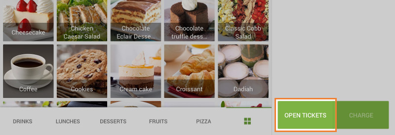 ‘Open ticket’ button