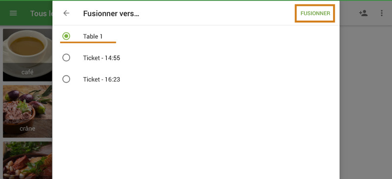 Sélectionnez un nom pour le ticket fusionné et appuyez sur « OK » pour enregistrer.