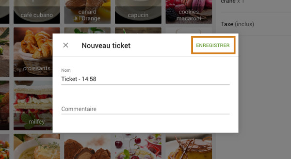 Dans la fenêtre ouverte, vous pouvez modifier le nom et le commentaire du ticket. Cliquez sur «Enregister» pour aller à l’étape suivante.