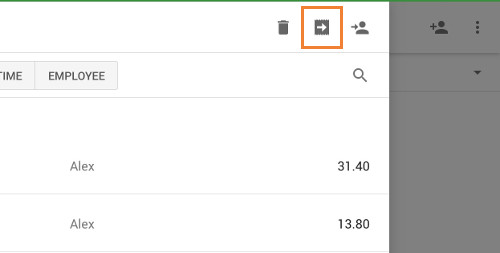 ‘Move ticket’ icon