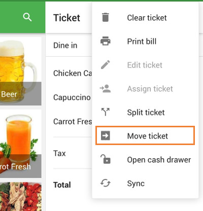 ‘Move ticket’ button