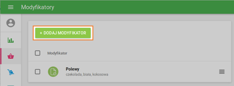 przycisk „+ Dodaj modyfikator”