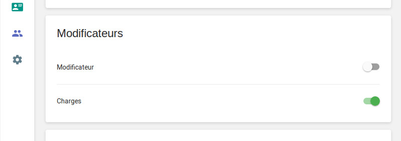 la section Modifiers