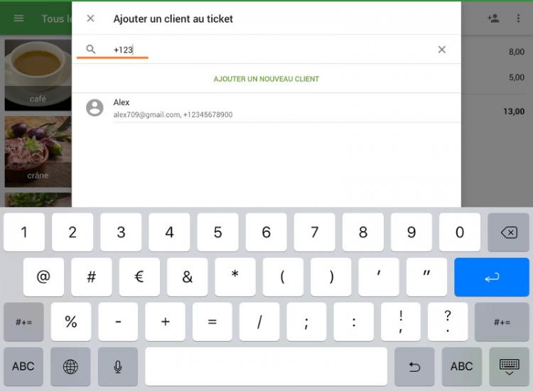 Dans le champ "Rechercher", commencez à taper le numéro du client que vous souhaitez trouver. Sélectionnez votre client dans la liste.