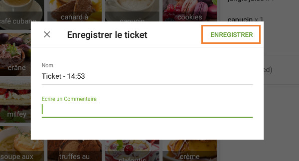 la fenêtre ouverte, vous pouvez modifier le nom du ticket