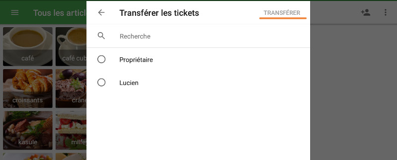 Transférer les tickets