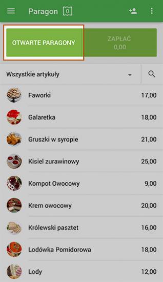 Otwórz zapisany paragon na innym urządzeniu.