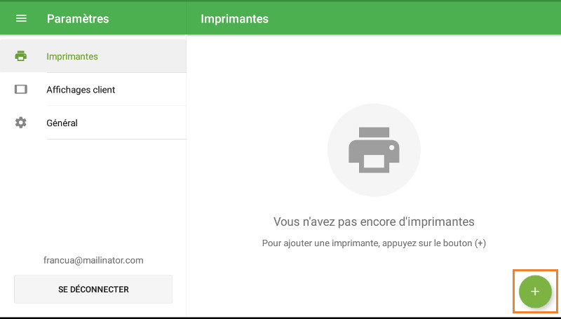 Create printer button
