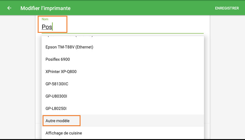‘Other model’ selection