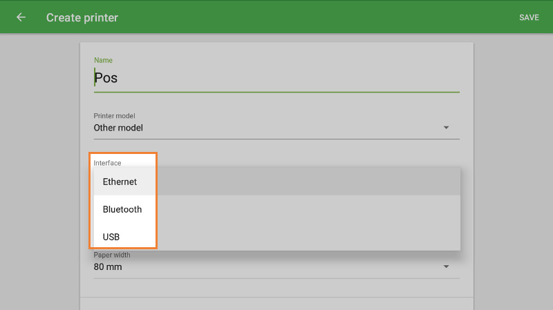 ‘Interface’ selector