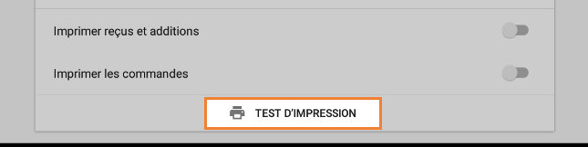 le bouton «Test d'impression»