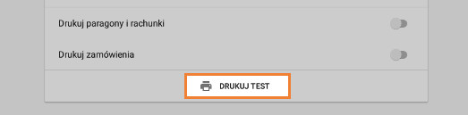 przycisk "Drukuj test"