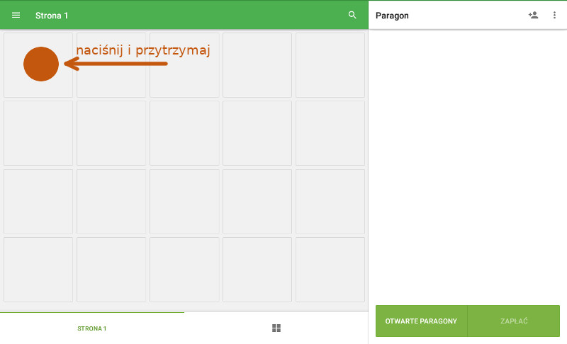 Wybierz i przytrzymaj dowolny kwadrat przez kilka sekund