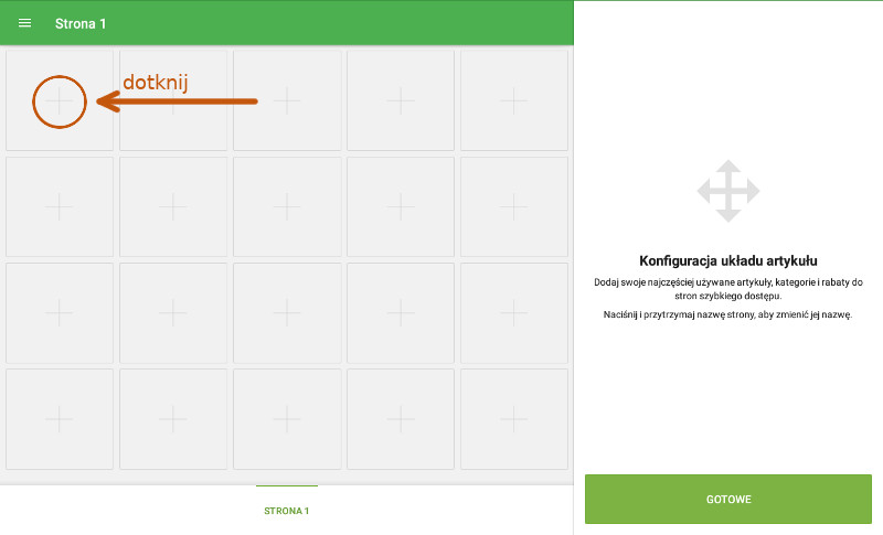 Wybierz dowolny kwadrat zawierający znak +.