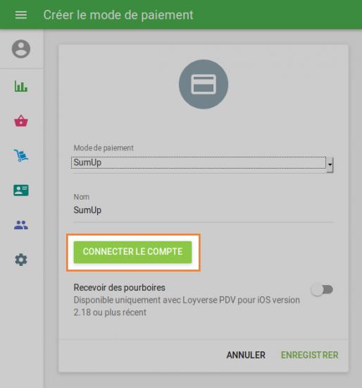 le bouton «Connecter le compte»