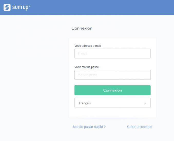 Entrez l’adresse mail et le mot de passe de votre compte SumUp.