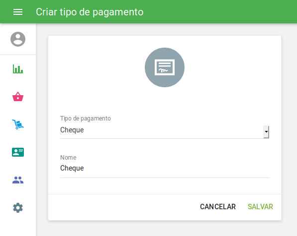 Para cada tipo de pagamento