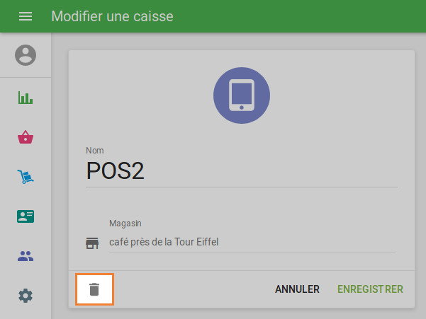  l’icône de la corbeille
