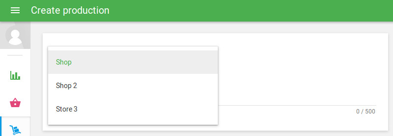 Sélectionnez le magasin dans la liste déroulante 
