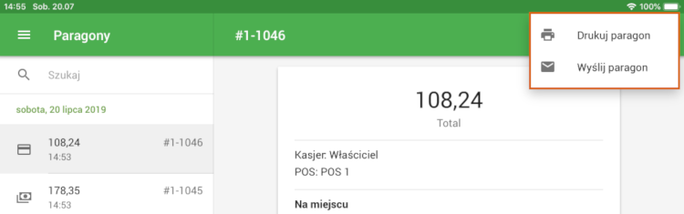 menu z trzema kropkami