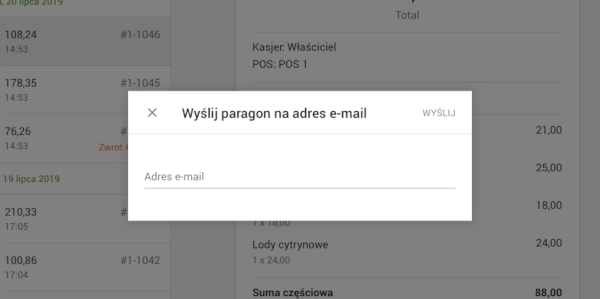 Wyślij paragon