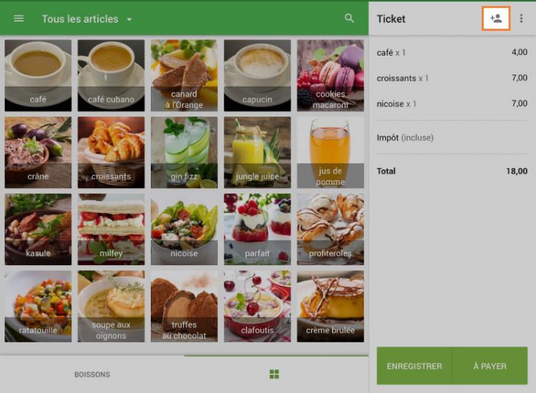 l’icône «Ajouter un client» 