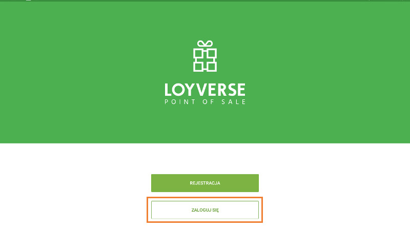 Wybierz „Zaloguj się”, aby wejść do aplikacji