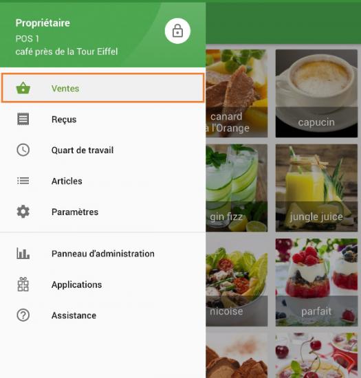  à l'écran "Ventes"