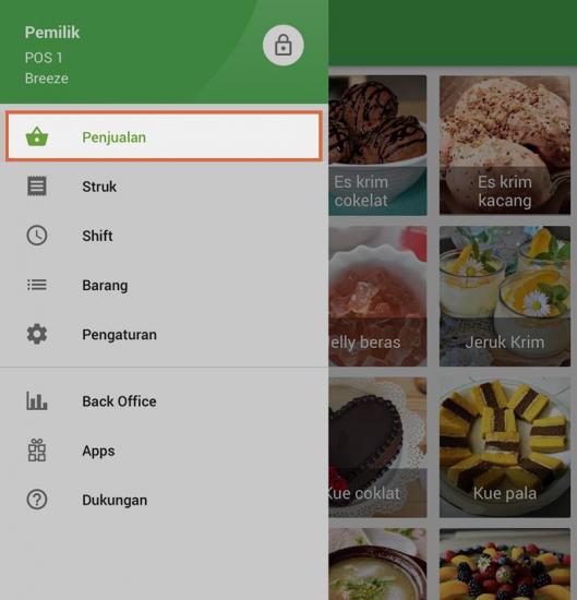 lalu buka layar 'Penjualan'.