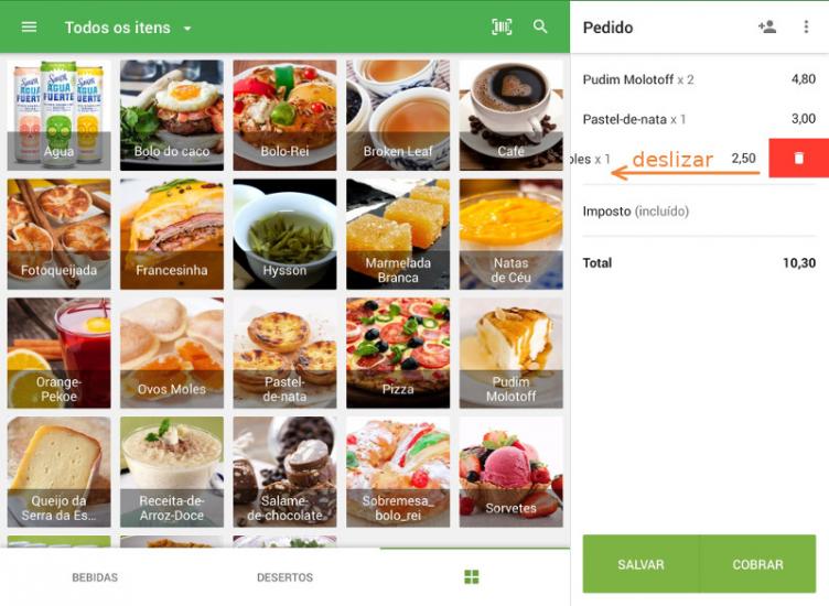 remover o item do recibo