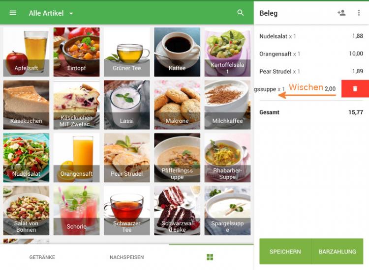 Quittung zu löschen