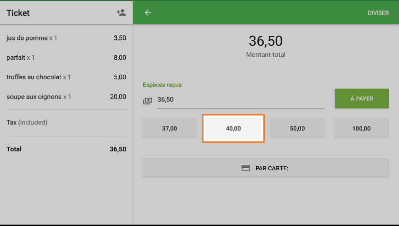 le montant suggéré