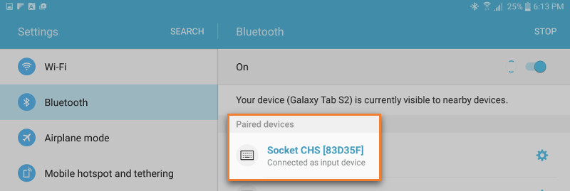 الخاصة بك من قائمة الأجهزة