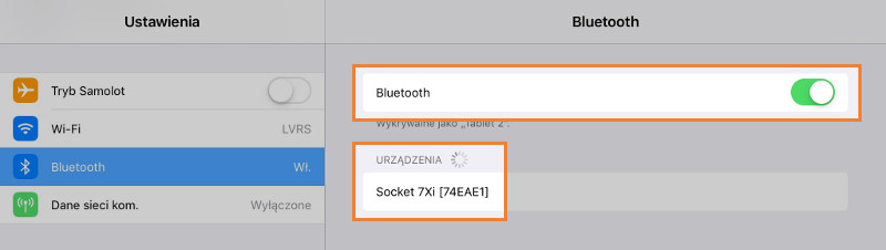 Rozpocznie się wyszukiwanie urządzenia Bluetooth