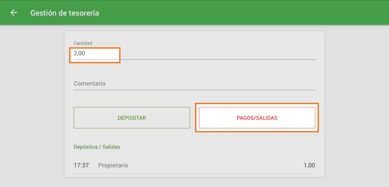 clic en “desembolsar”