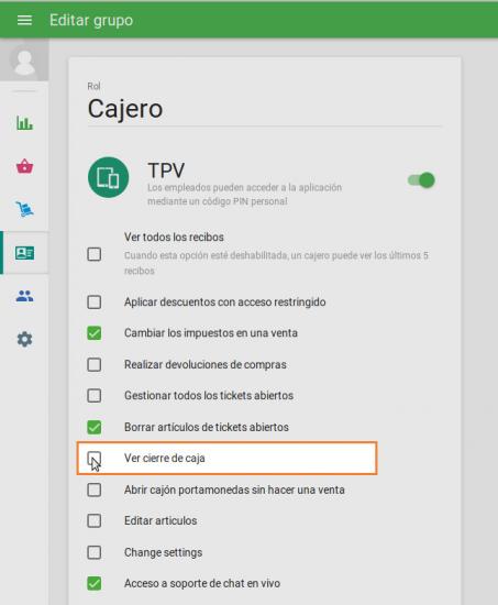 la opción de 'Ver cierre de caja'