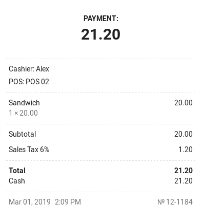 ‘added to the price’ taxe in the receipt