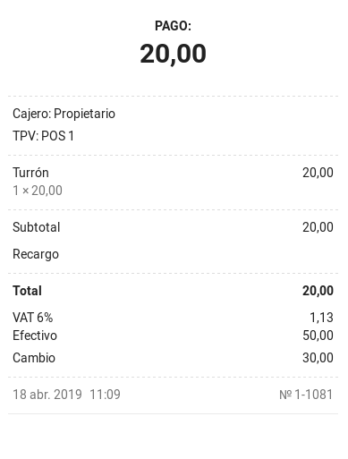 impuestos ‘Incluidos en el precio‘