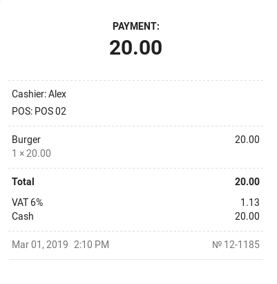 ‘added to the price’ tax in the receipt