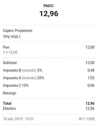 impuesto ‘añadido al precio’ si el precio tiene impuestos incluidos