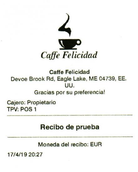 recibo es impreso de forma satisfactoria