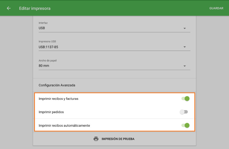 presionando en el botón de “Guardar”