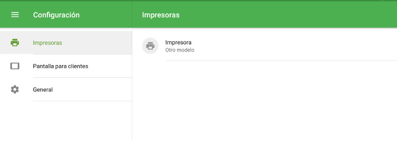 impresora en el listado