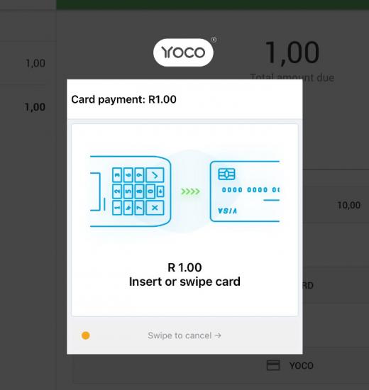 invitation to insert/swipe card on the card reader