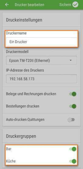jeden einzelnen Drucker zu beiden Druckergruppen