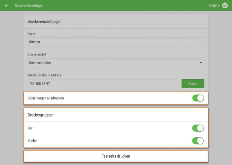 "Bestellungen drucken"