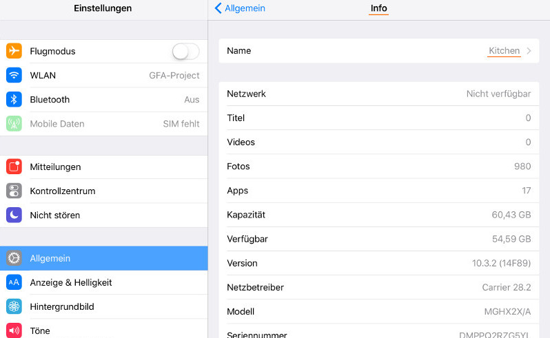 die den Namen des Gerätes anzeigt,Kds,kds